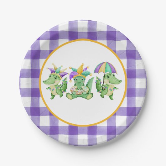 Mardi Gras Gator Party Paper Bord (Voorkant)