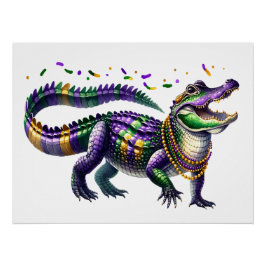 Mardi Gras Gator Perfect Poster