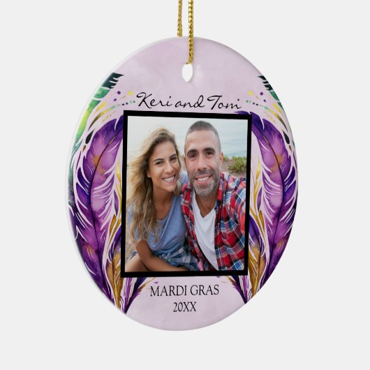 Mardi Gras gedateerd foto Ornament (Rechts)