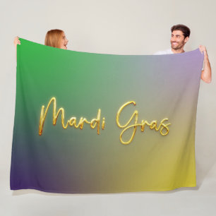 Mardi Gras geel, Paarse, groen Fleece Deken