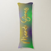 Mardi Gras geel, Paarse, groen Lichaamskussen (Voorkant Verticaal)