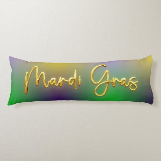 Mardi Gras geel, Paarse, groen Lichaamskussen (Voorkant)