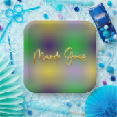 Mardi Gras geel, Paarse, groen Papieren Bordje (Feest)