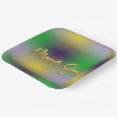 Mardi Gras geel, Paarse, groen Papieren Bordje (Gebogen)