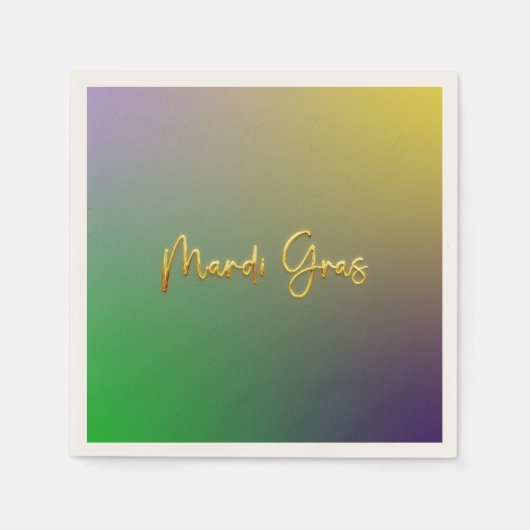 Mardi Gras geel, Paarse, groen Servet (Voorkant)