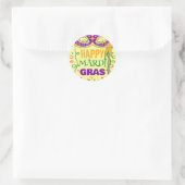 mardi gras geel ronde sticker (Tas)