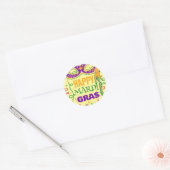 mardi gras geel ronde sticker (Envelop)