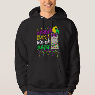 Mardi Gras Geen Probleem Llama Alpaca Grappig Carn Hoodie