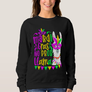 Mardi Gras Geen Probleem Llama Alpaca Grappige Car Trui