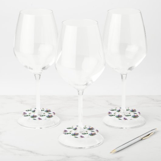 Mardi Gras Geïnspireerd label van wijnglas (Set)