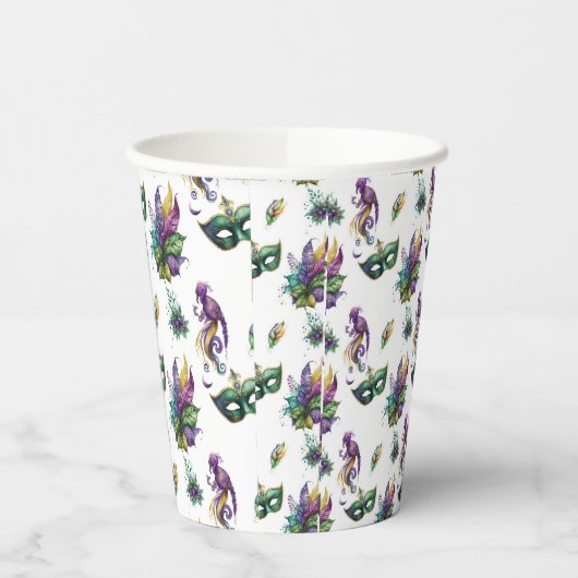 Mardi Gras Geïnspireerde papierbekertjes Papieren Bekers (Links)