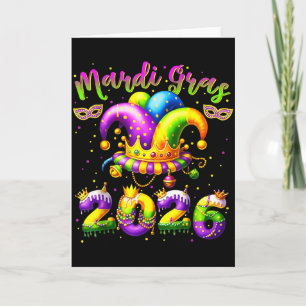 Mardi Gras Gelukkig 2026 Narrenhoed New Orleans Ma Kaart