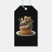 Mardi Gras Gemaskerde Cupcake Viering Cadeaulabel (Achterkant)