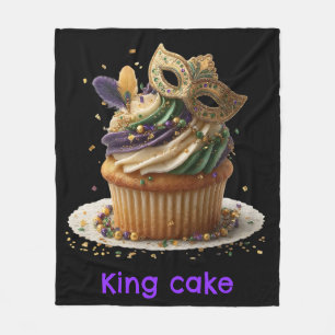 Mardi Gras Gemaskerde Cupcake Viering Fleece Deken