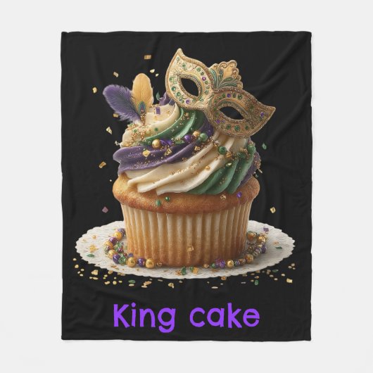 Mardi Gras Gemaskerde Cupcake Viering Fleece Deken (Voorkant)
