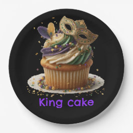 Mardi Gras Gemaskerde Cupcake Viering Papieren Bordje