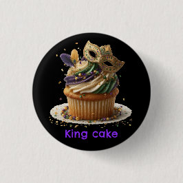 Mardi Gras Gemaskerde Cupcake Viering Ronde Button 3,2 Cm