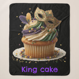 Mardi Gras Gemaskerde Cupcake Viering Sherpa Deken