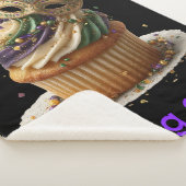 Mardi Gras Gemaskerde Cupcake Viering Sherpa Deken (3/4)
