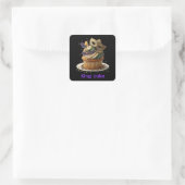 Mardi Gras Gemaskerde Cupcake Viering Vierkante Sticker (Tas)