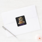Mardi Gras Gemaskerde Cupcake Viering Vierkante Sticker (Envelop)