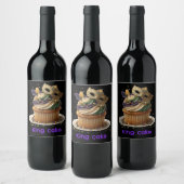 Mardi Gras Gemaskerde Cupcake Viering Wijn Etiket (Flessen)