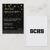 Mardi Gras gemaskerde prom bid toegangsbewijs Visitekaartje (Voorkant / Achterkant)