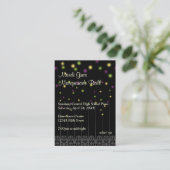 Mardi Gras gemaskerde prom bid toegangsbewijs Visitekaartje (Staand voorkant)