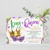 Mardi Gras Gender Reopenbaart Invite Kaart (Staand voorkant)