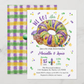 Mardi Gras Gender Reveal Dark Skin Tone Kaart (Voorkant / Achterkant)