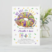 Mardi Gras Gender Reveal King Cake  Kaart (Staand voorkant)