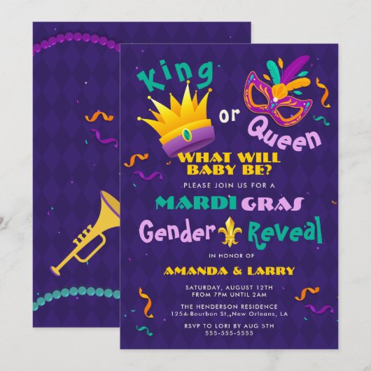 Mardi Gras Genderonderzoek Kaart (Voorkant / Achterkant)