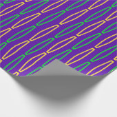 Mardi Gras Geometric Repeteren Cadeaupapier (Hoek)