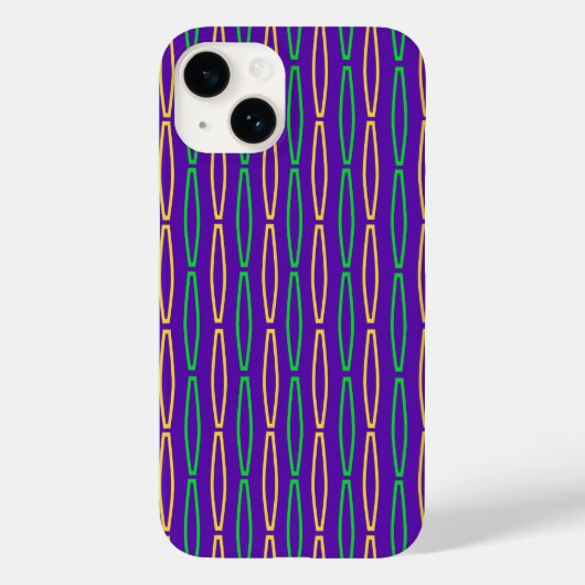 Mardi Gras Geometric Repeteren Case-Mate iPhone Case (Achterkant)