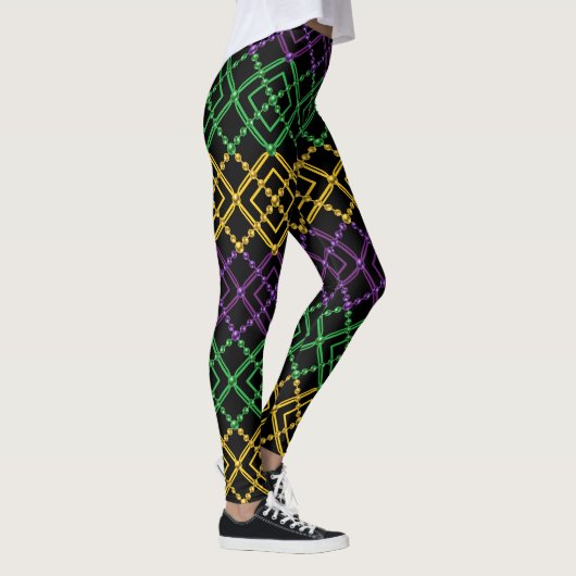 Mardi Gras Geometrische Bead Strings Carnaval Leggings (Rechts)