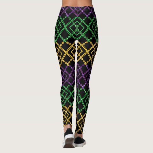 Mardi Gras Geometrische Bead Strings Carnaval Leggings (Achterkant)