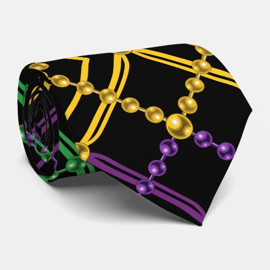 Mardi Gras Geometrische Bead Strings Carnaval Stropdas (Opgerold)