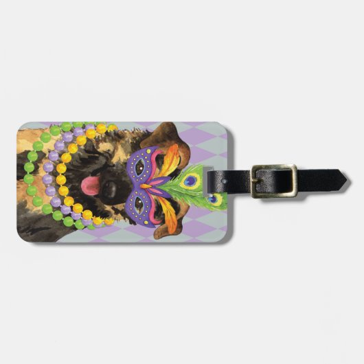 Mardi Gras German Shepherd Bagagelabel (Voorkant horizontaal)