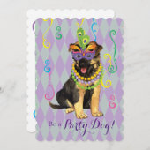 Mardi Gras German Shepherd Kaart (Voorkant / Achterkant)