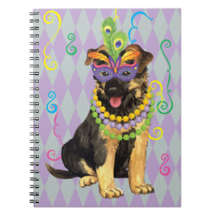 Mardi Gras German Shepherd Notitieboek
