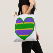 Mardi Gras Gestreept Hart Tote Bag (Dichtbij)