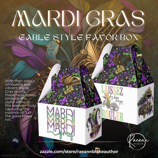 Mardi Gras Gevel Favor Doos Bedankdoosjes