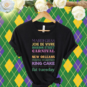 Mardi Gras Gezegde-Joie De Vivre-Bourbon Street T-shirt