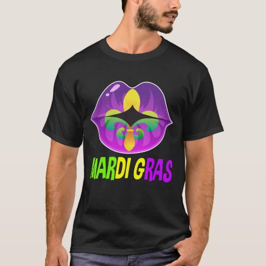 Mardi Gras Gift for Men Women Costumes Beads T-shirt (Voorkant)