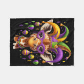 Mardi Gras-giraffe  Fleece Deken (Voorkant (Horizontaal))