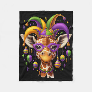Mardi Gras-giraffe Fleece Deken