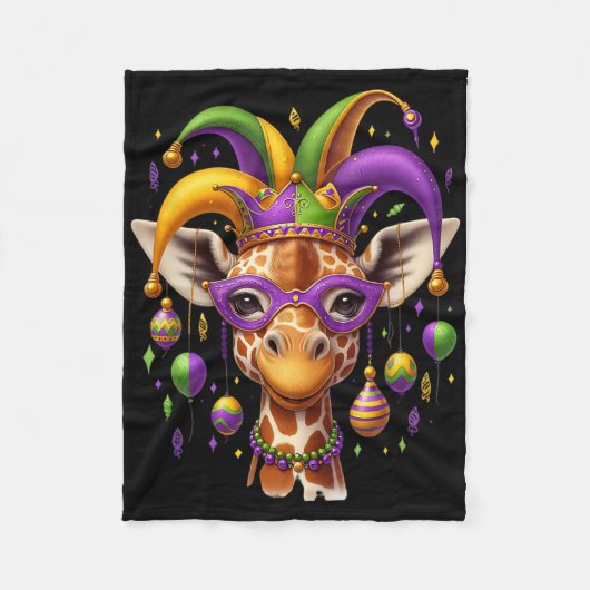 Mardi Gras-giraffe  Fleece Deken (Voorkant)