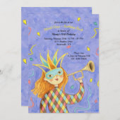 Mardi Gras Girl Birthday Uitnodiging (Voorkant / Achterkant)