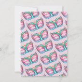 Mardi Gras Girly Party Kaart (Achterkant)