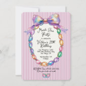 Mardi Gras Girly Party Kaart (Voorkant)